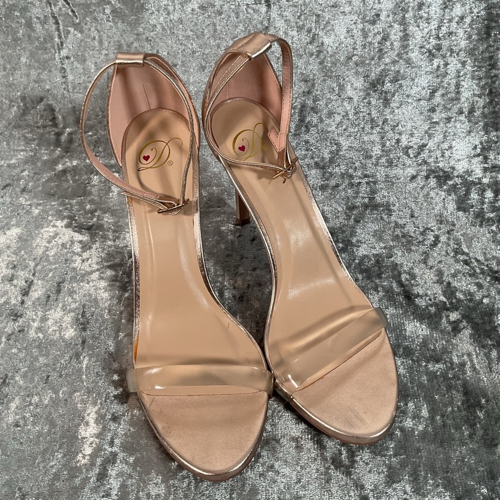 Chic Beige Ankle Strap Heels